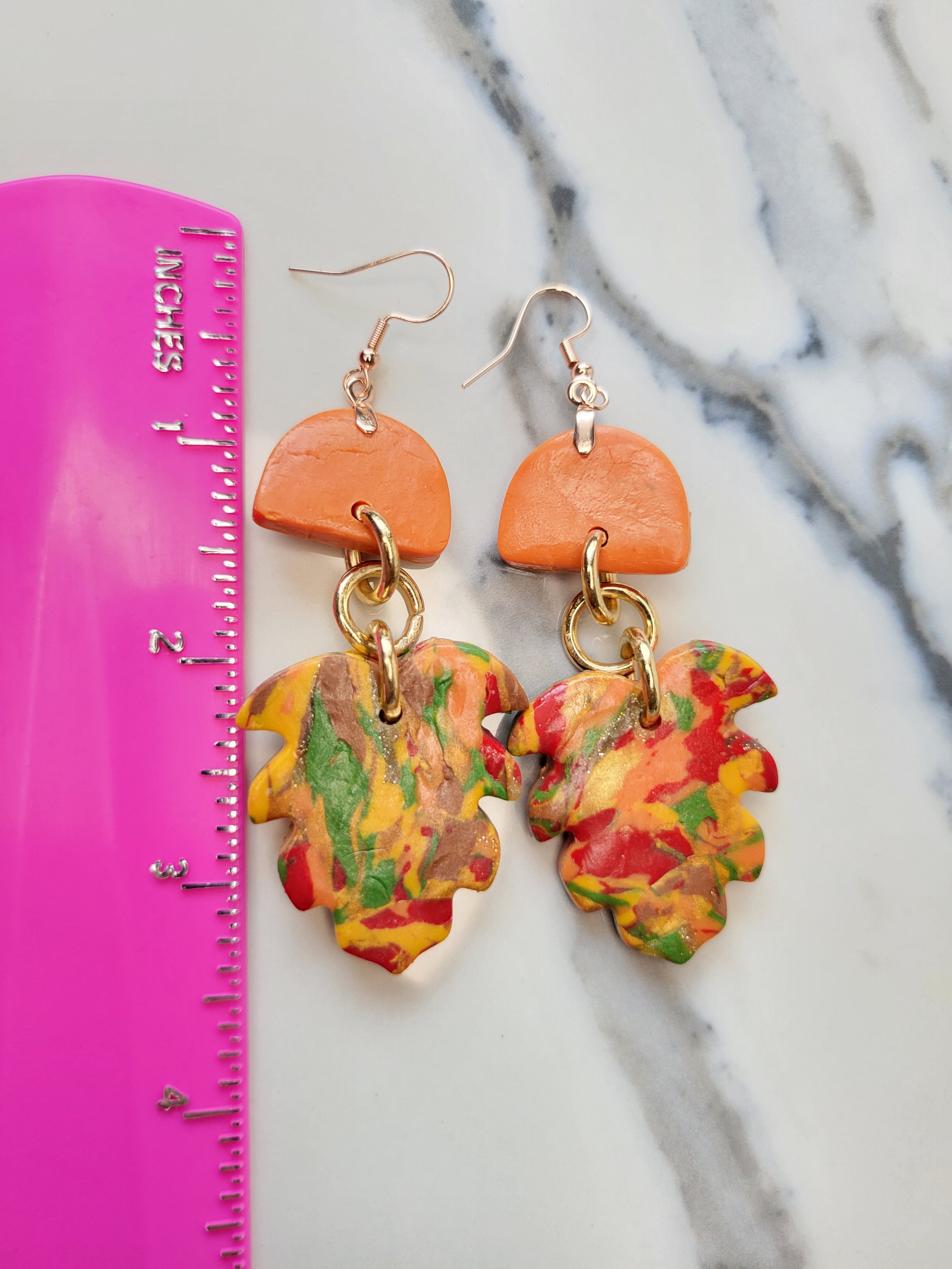 Turning Over a New Leaf Earrings - Autumn Collection - Design 1