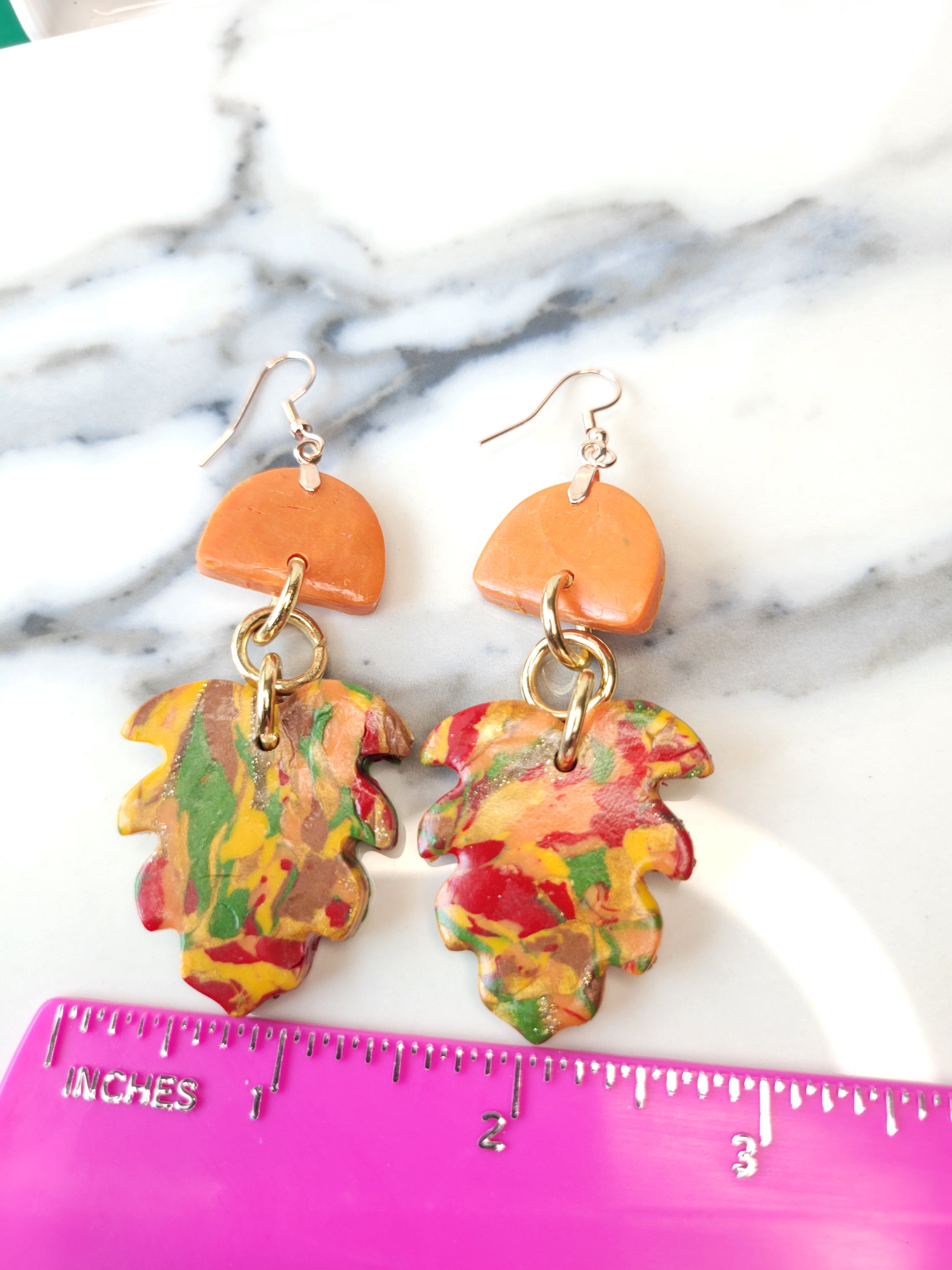 Turning Over a New Leaf Earrings - Autumn Collection - Design 1