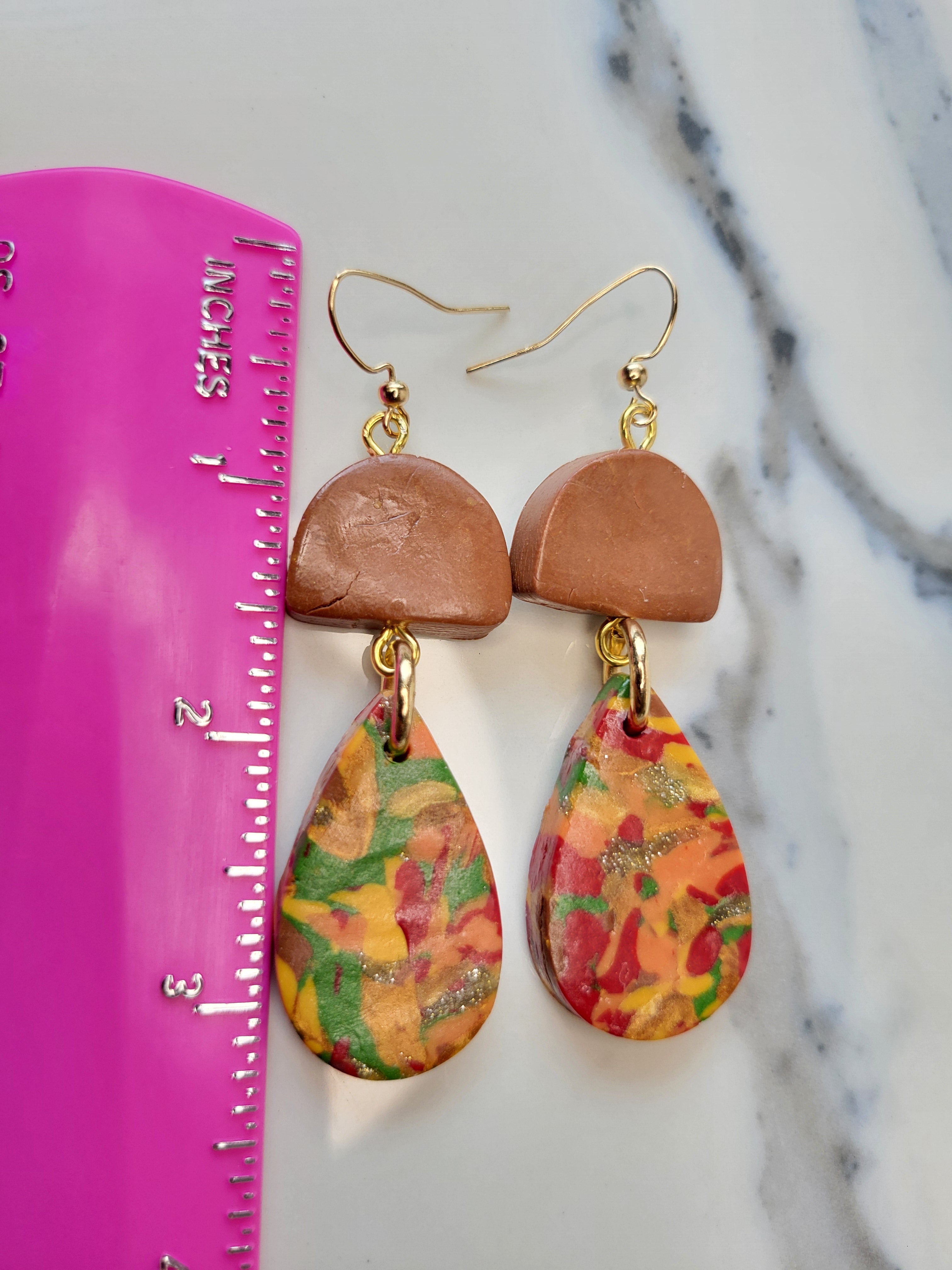 Summer Teardrops Earrings - Autumn Collection - Design 4