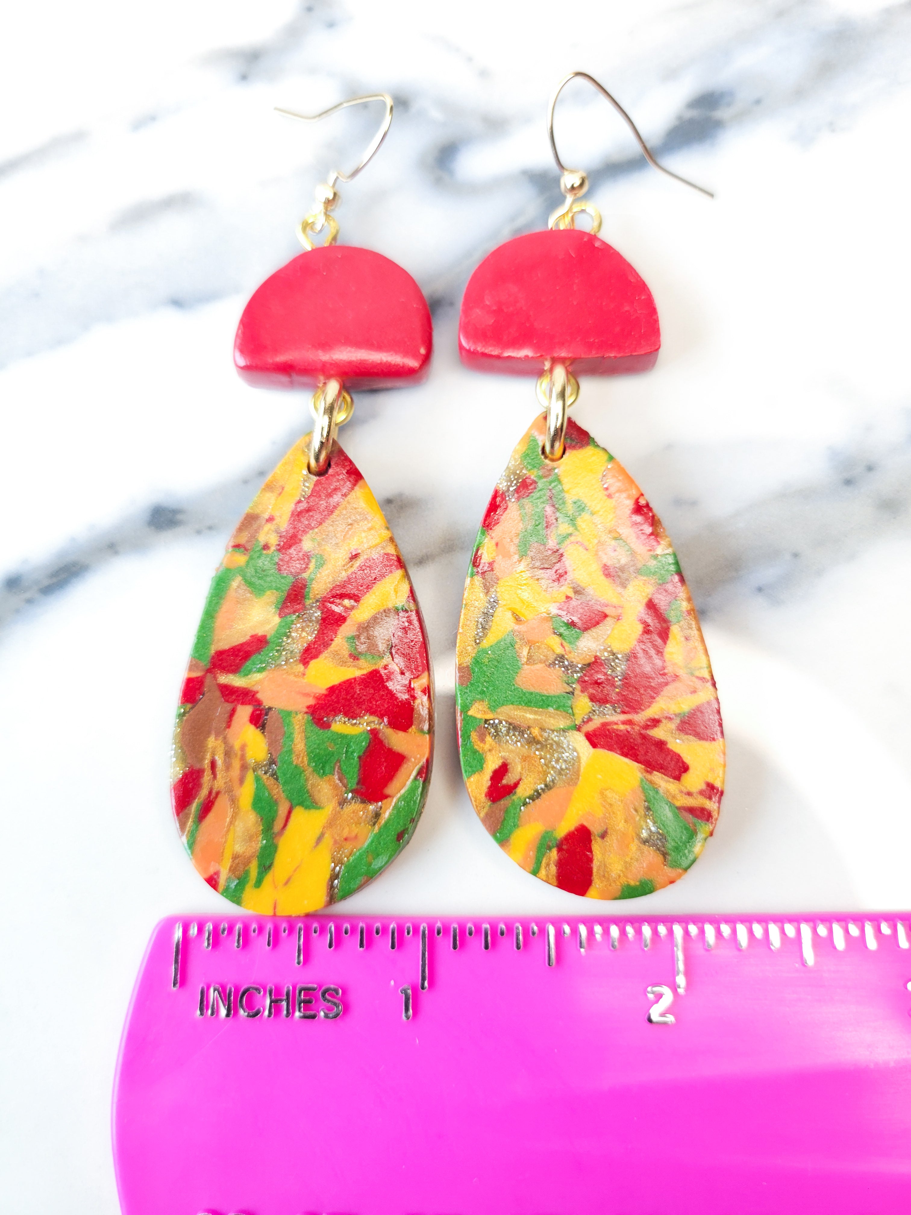 Summer Teardrops2 Earrings - Autumn Collection - Design 5