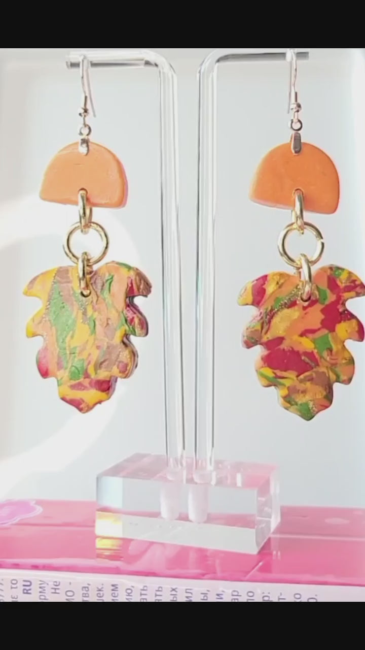 Turning Over a New Leaf Earrings - Autumn Collection - Design 1