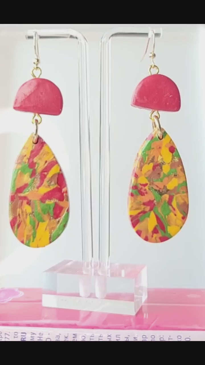 Summer Teardrops2 Earrings - Autumn Collection - Design 5